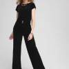 Best Sale Travelers™ Belted Velvet Jumpsuit Dresses