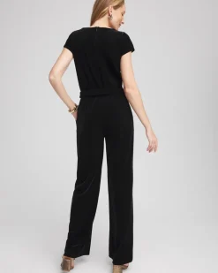 Best Sale Travelers™ Belted Velvet Jumpsuit Dresses