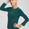 Hot Travelers™ Button Sleeve Layering Top Tops