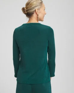 Hot Travelers™ Button Sleeve Layering Top Tops