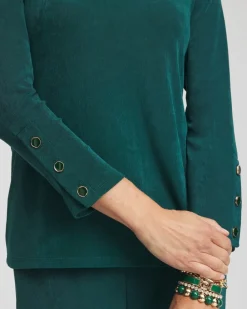 Hot Travelers™ Button Sleeve Layering Top Tops