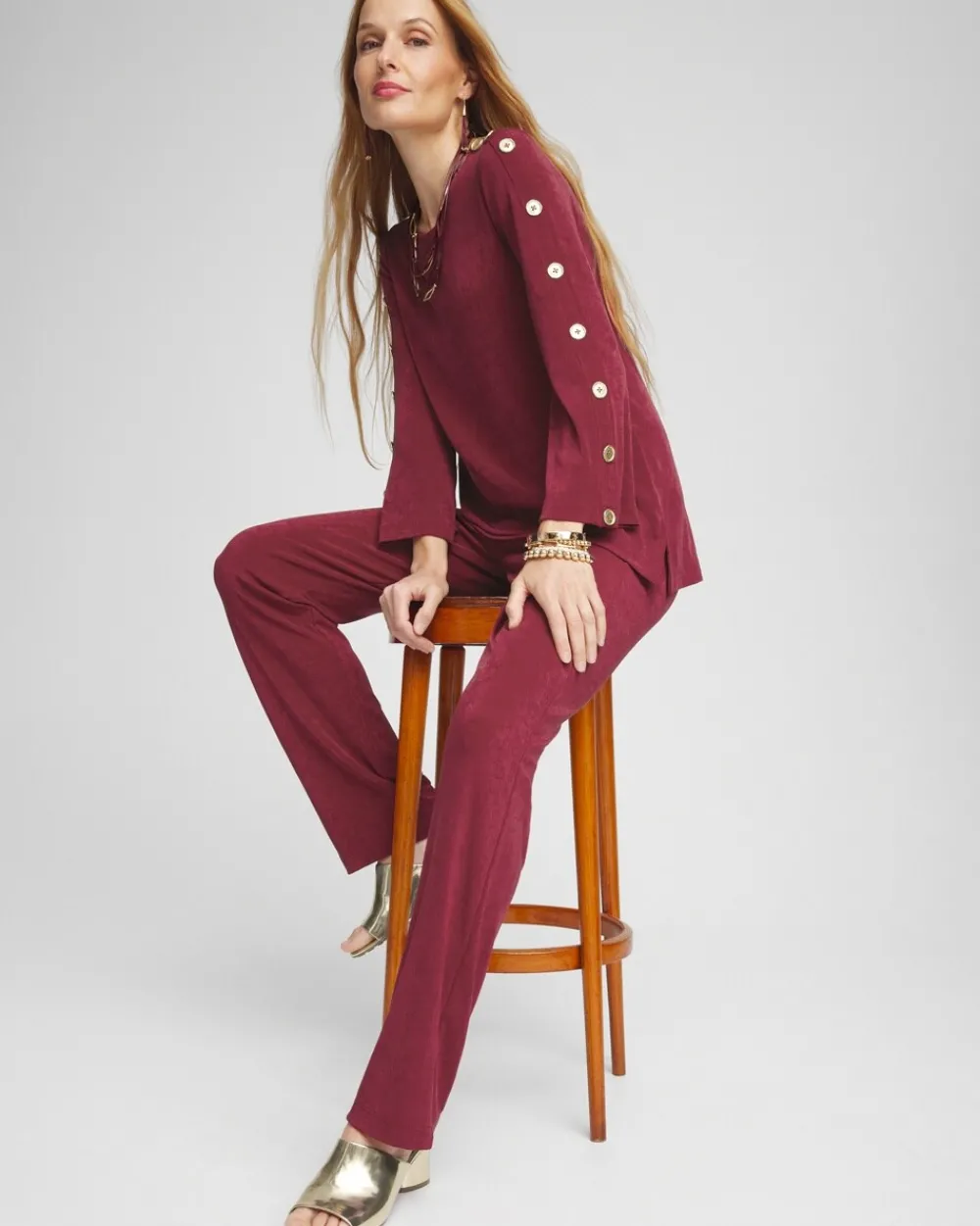 Cheap Travelers™ Button Sleeve Tunic Tops