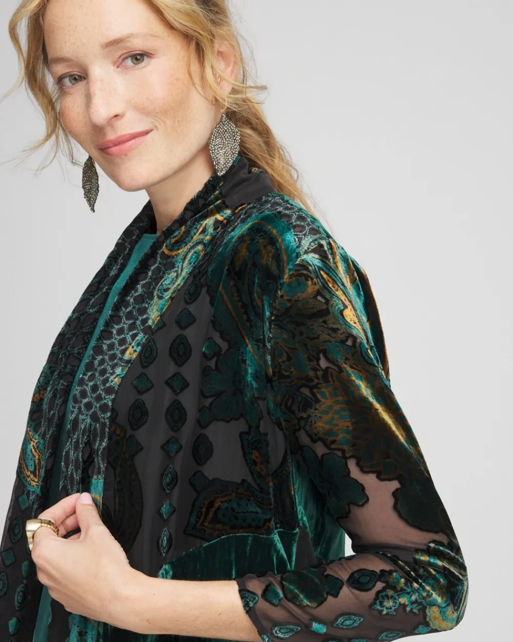 Flash Sale Travelers™ Collection Burnout Velvet Jacket Jackets & Coats