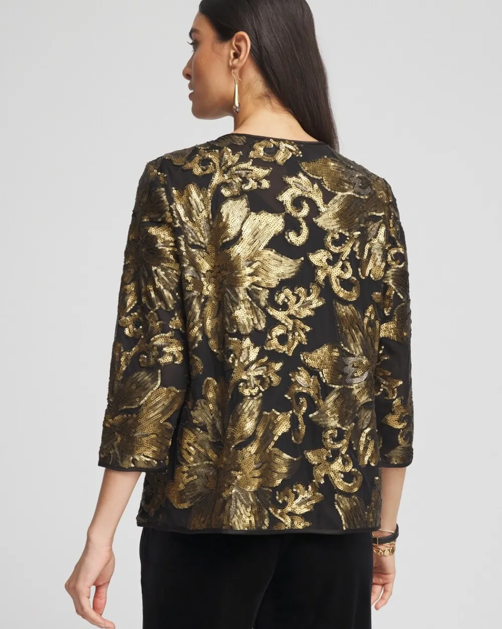 Discount Travelers™ Collection Embroidered Sequin Jacket Jackets & Coats