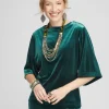 Outlet Travelers Collection Velvet Top Tops | Matching Sets