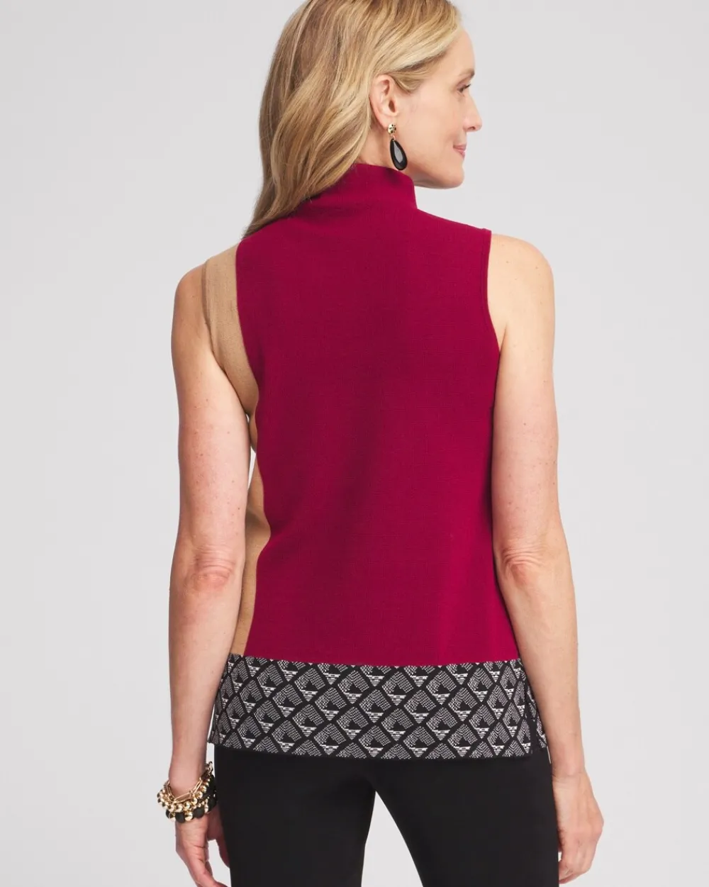 Online Travelers™ Colorblock Mockneck Sweater Tank Tops