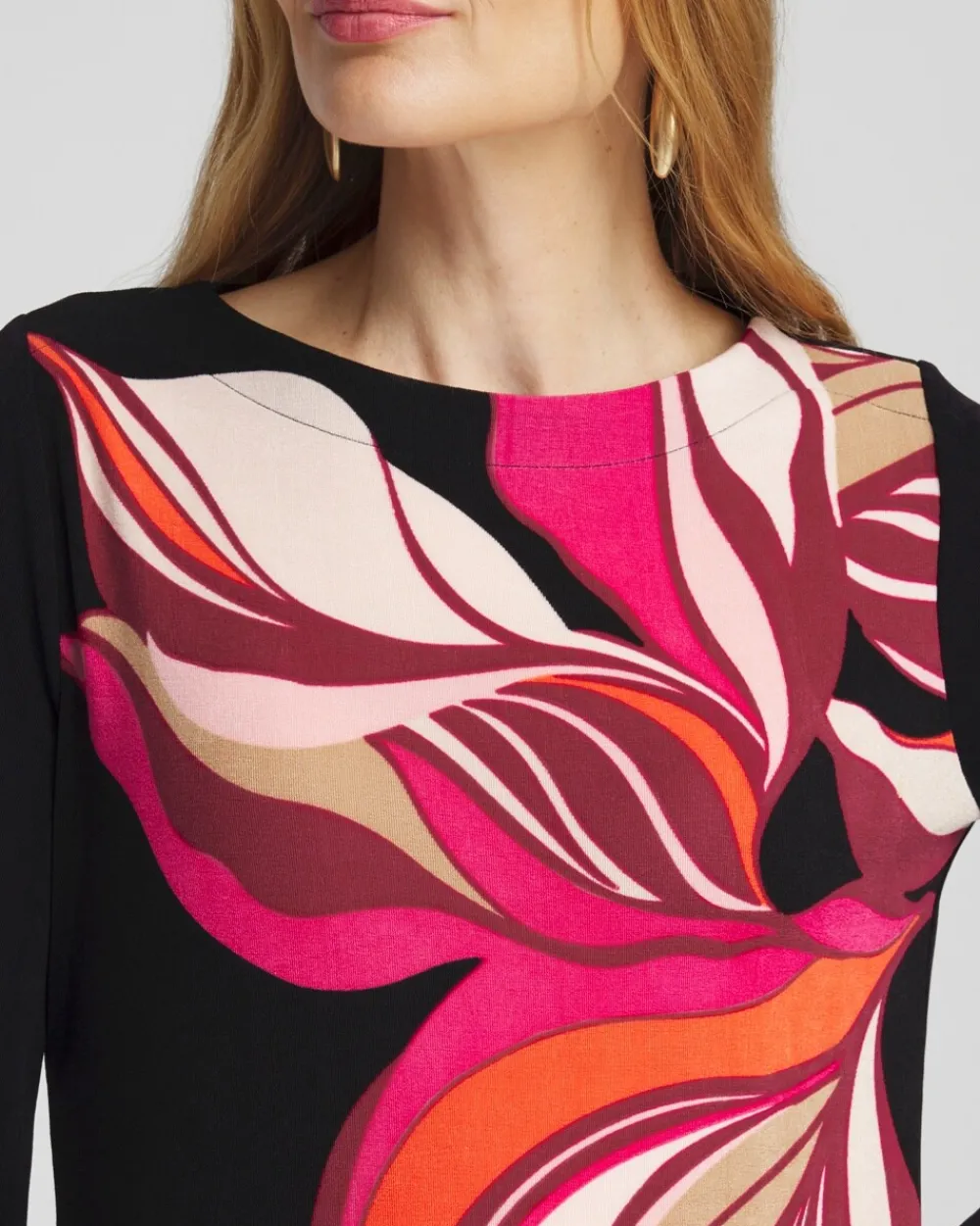 Discount Travelers™ Floral Boat Neck Tunic Tops