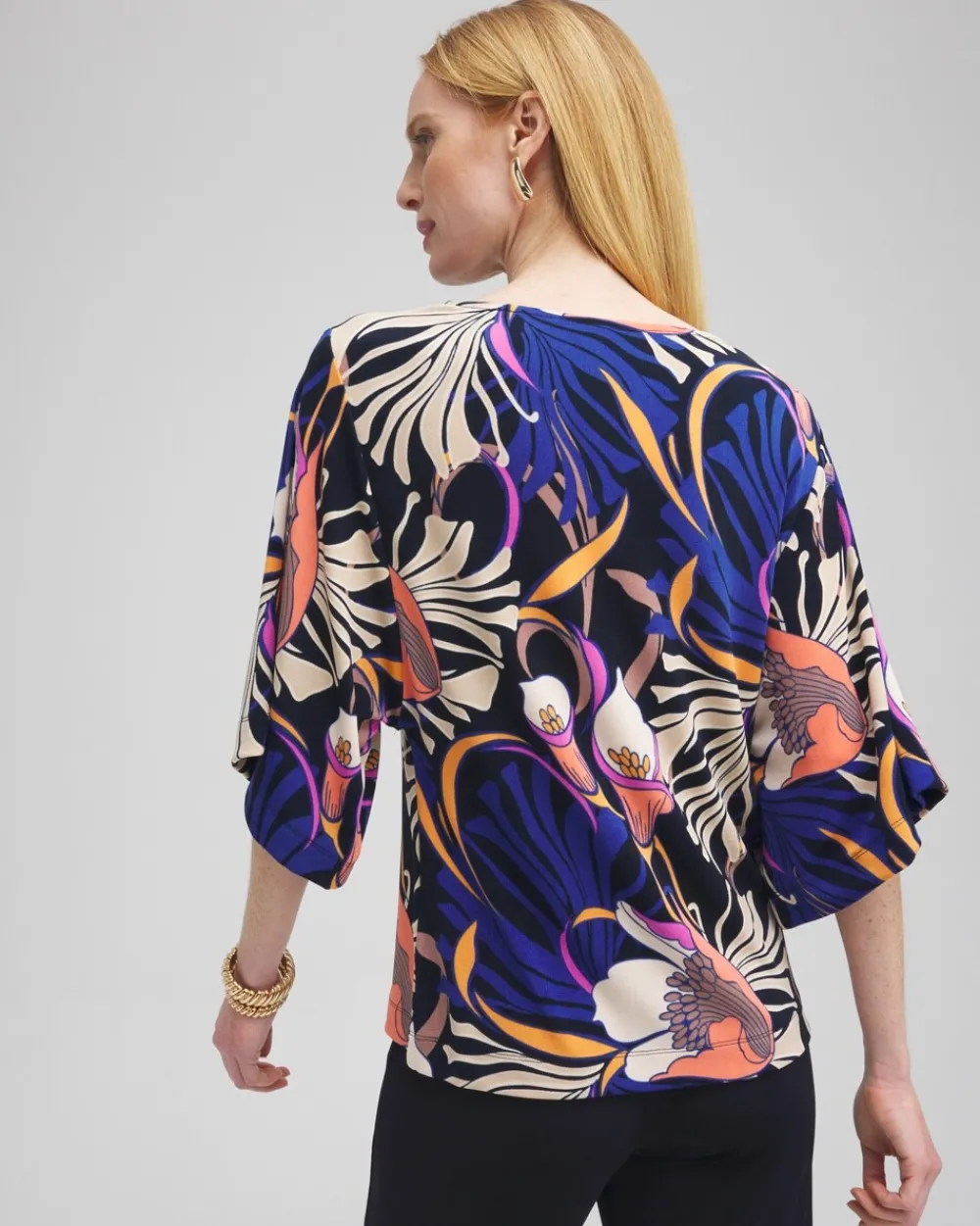 Flash Sale Travelers™ Floral Kimono Sleeve Top Tops