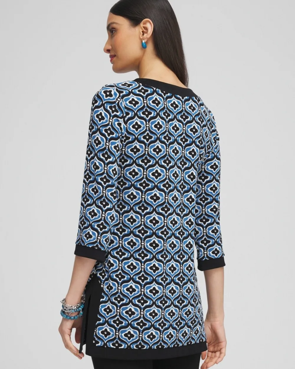 Hot Travelers™ Geo Print Kurta Top Tops