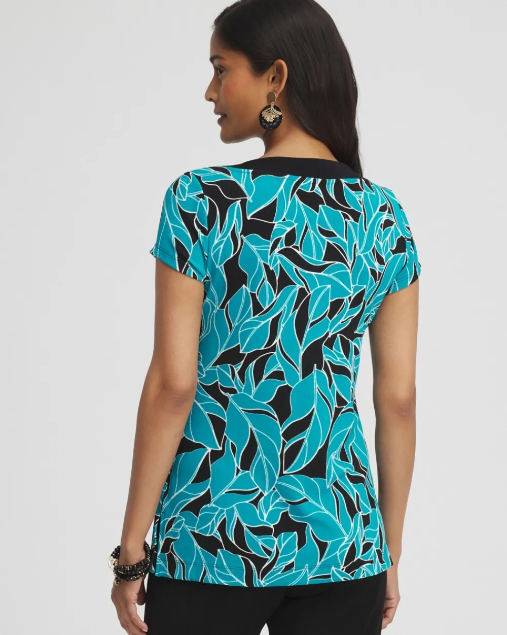 Store Travelers™ Leaves Cap Sleeve Kurta Tops