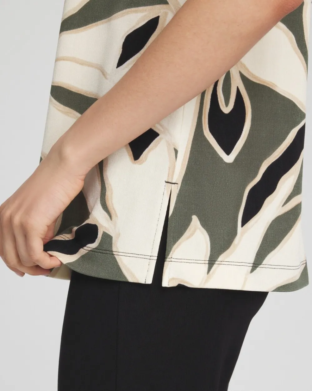 Store Travelers™ Leaves Cap Sleeve Kurta Tops
