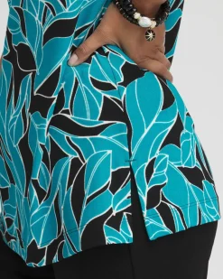 Store Travelers™ Leaves Cap Sleeve Kurta Tops