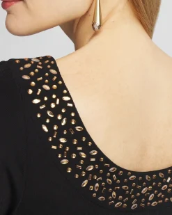 Best Travelers™ Rhinestone Scoopback Midi Dress Dresses
