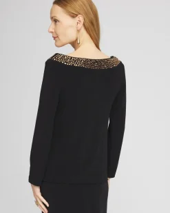 Discount Travelers™ Rhinestone V-neck Top Tops