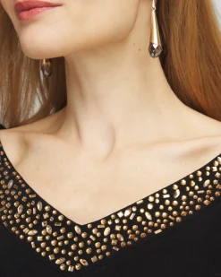 Discount Travelers™ Rhinestone V-neck Top Tops