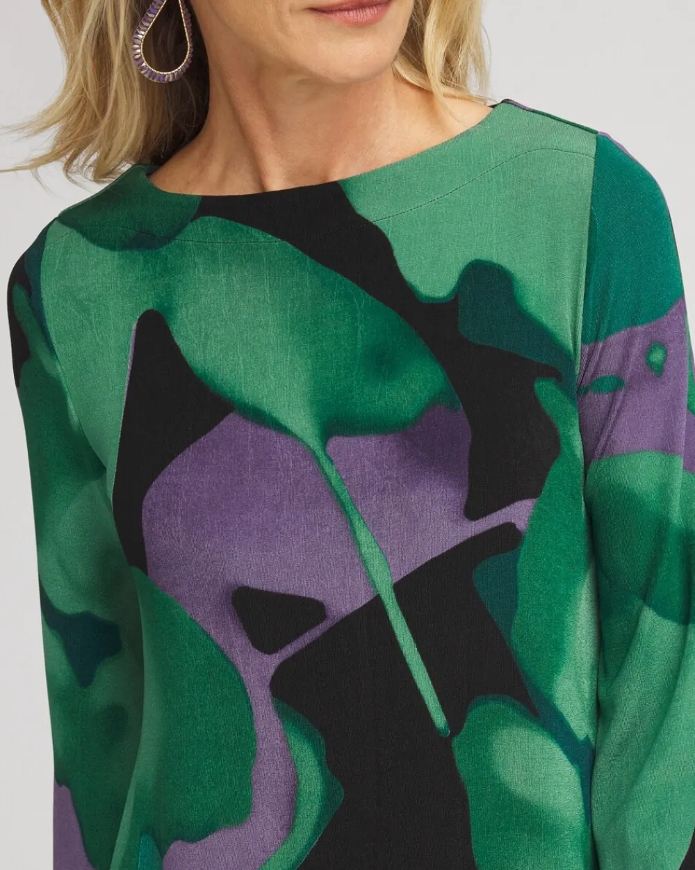 Online Travelers™ Watercolor Bell Sleeve Tunic Tops
