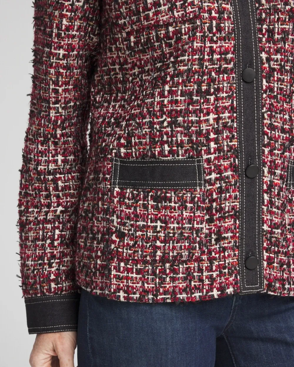 Sale Tweed & Denim Trim Jacket Jackets & Coats