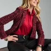 Best Sale Tweed Double-Breasted Sweater Blazer Jackets & Coats