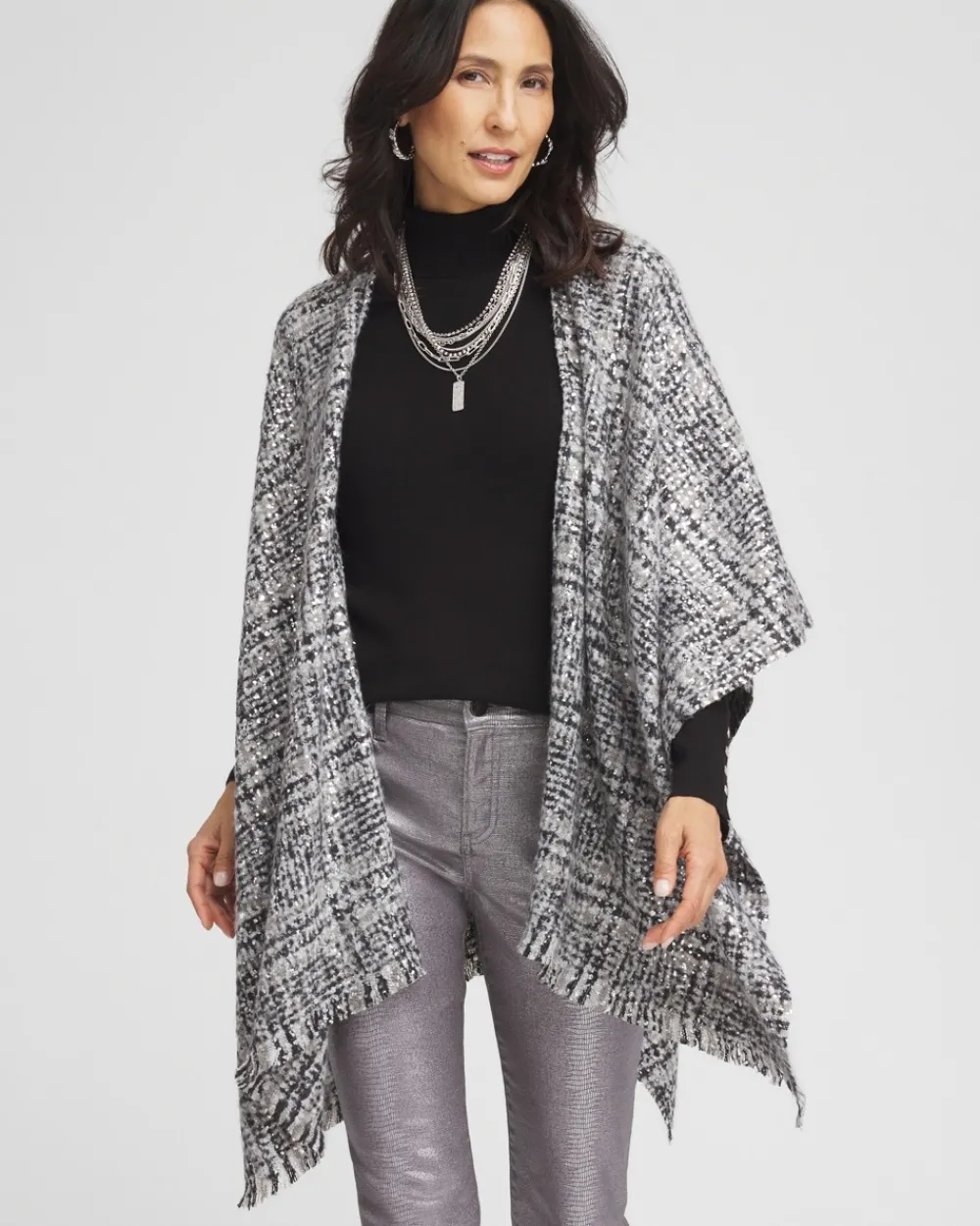 Cheap Tweed Ruana Tops | Ponchos & Ruanas