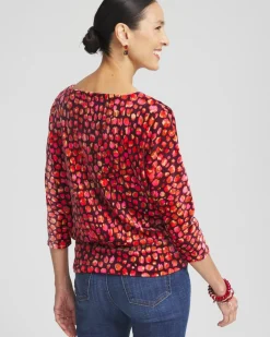 Hot Velvet Banded Hem Print Top Tops | Tees