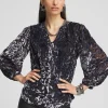Flash Sale Velvet Blouson Sleeve Blouse Tops | Blouses & Shirts
