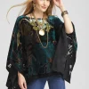 Hot Velvet Burnout Poncho Ponchos & Ruanas