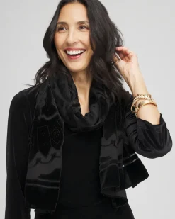 Cheap Velvet Burnout Scarf Scarves