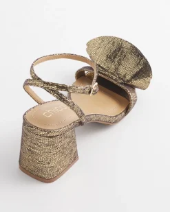 Outlet Venus Foiled Reptile Print Block Heels Shoes