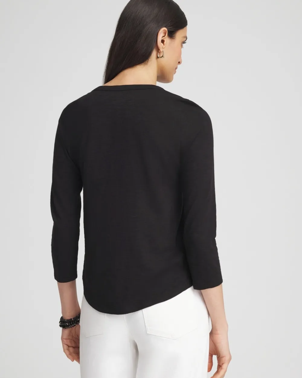 Store V-neck 3/4 Sleeve Tee Tops
