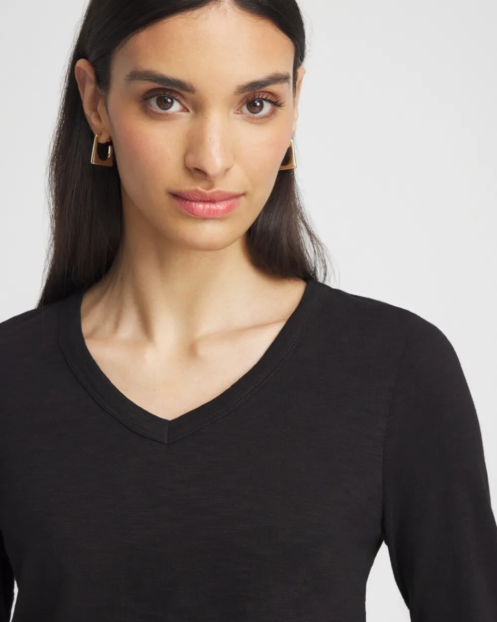 Store V-neck 3/4 Sleeve Tee Tops