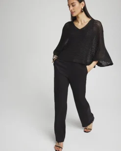 Fashion V-neck Sequin Knit Poncho Tops