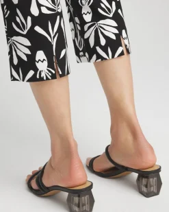 Hot Wide Waistband Leaf Print Capris Pants