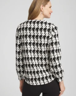 Hot Zenergy® Houndstooth Long-Sleeve Top Tops