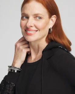 Flash Sale Zenergy® Luxe Sequined Sweater Blazer Jackets & Coats | Activewear