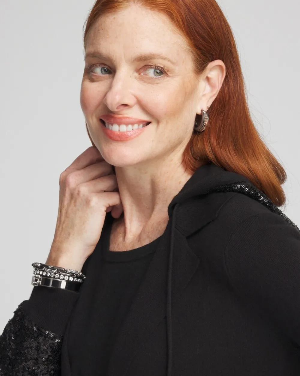 Flash Sale Zenergy® Luxe Sequined Sweater Blazer Jackets & Coats | Activewear