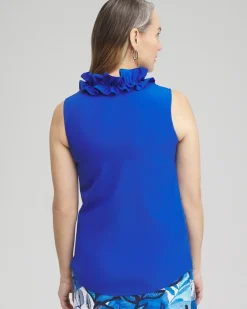 Sale Zenergy® Ruffle Neck Tank Tops
