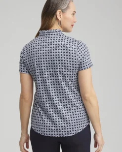 Sale Zenergy® UPF Cane Ruffle Neck Polo Tops