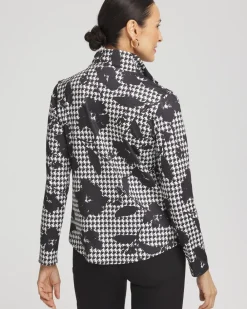 Fashion Zenergy® UPF Houndstooth Mock Neck Golf Top Tops | Activewear