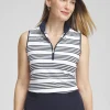 Store Zenergy® UPF Knit Stripe Polo Tank Tops