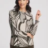 Outlet Zenergy® UPF Leaf Print Long Sleeve Sun Tee Tops