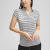 Sale Zenergy® UPF Stripe Cap Sleeve Polo Tops