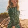 Clearance Zenergy® Waffle Knit Stripe Top Tops